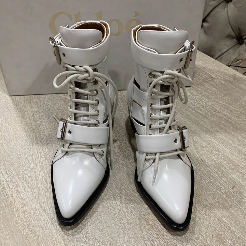 - Chloe Rylee leather cut out boots - Picture 4 of 10